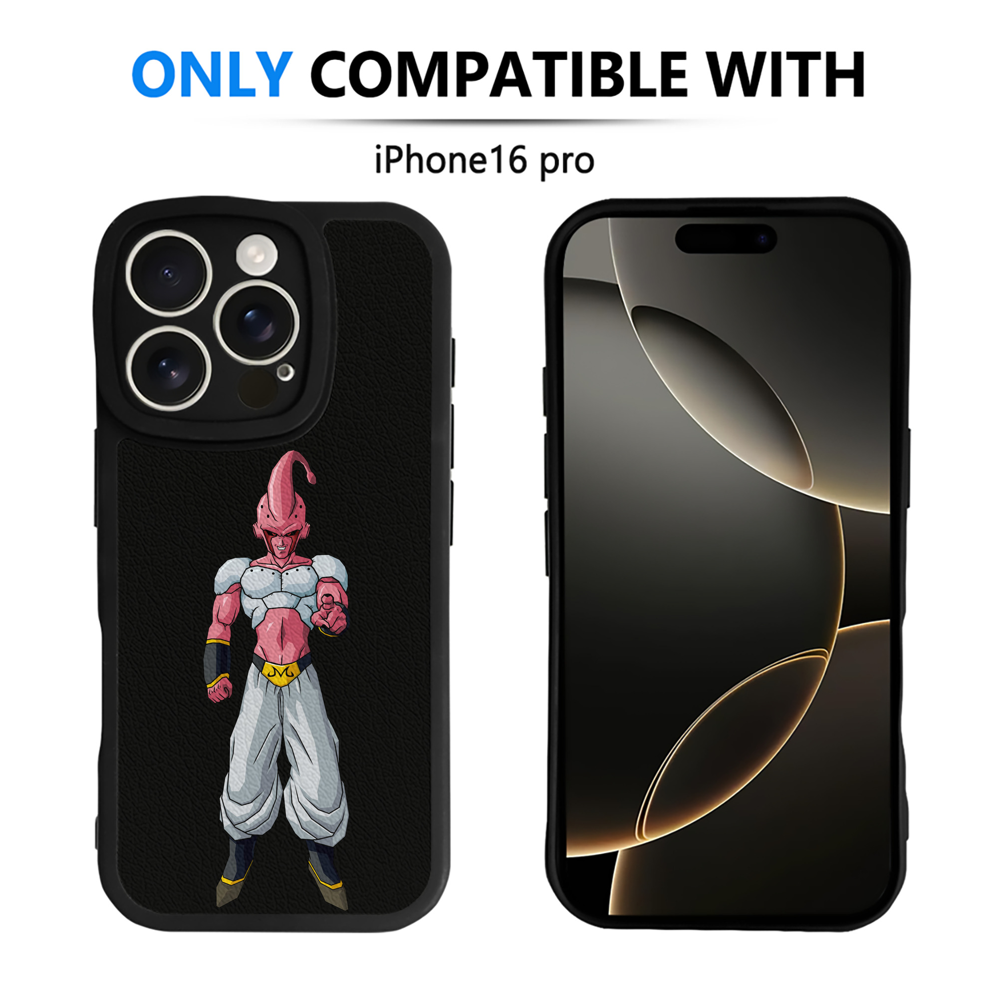 （画像用） ドラゴンボール 魔人ブウ DRAGON BALL Majin Buu 【iPhone 16シリーズ対応】シリコンスマホケース（レザー調） 材質：シリコン